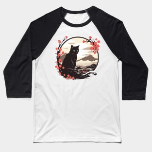 Cat mount fuji Baseball T-Shirt